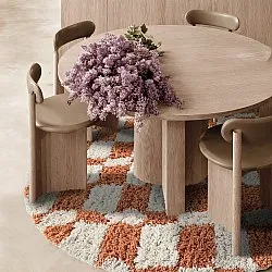 Rund matta - Atrani Natural Cotton Shaggy (orange)