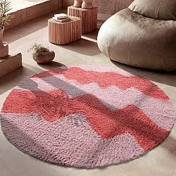 Rund matta - Amira Natural Cotton Shaggy (rosa/orange)