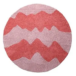 Rund matta - Amira Natural Cotton Shaggy (rosa/orange)