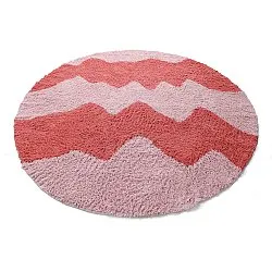 Rund matta - Amira Natural Cotton Shaggy (rosa/orange)