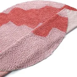 Rund matta - Amira Natural Cotton Shaggy (rosa/orange)