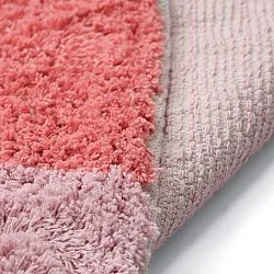 Rund matta - Amira Natural Cotton Shaggy (rosa/orange)
