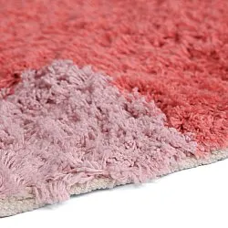 Rund matta - Amira Natural Cotton Shaggy (rosa/orange)