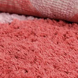 Rund matta - Amira Natural Cotton Shaggy (rosa/orange)