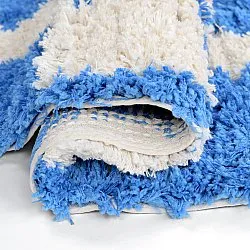 Rund matta - Atrani Natural Cotton Shaggy (blå)