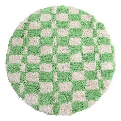 Rund matta - Atrani Natural Cotton Shaggy (grön)