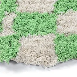 Rund matta - Atrani Natural Cotton Shaggy (grön)