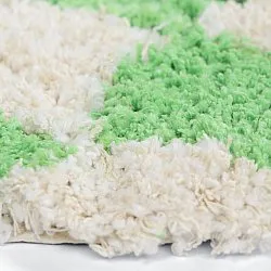 Rund matta - Atrani Natural Cotton Shaggy (grön)