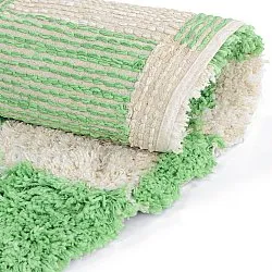 Rund matta - Atrani Natural Cotton Shaggy (grön)