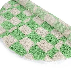 Rund matta - Atrani Natural Cotton Shaggy (grön)