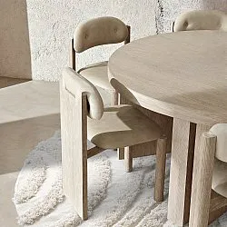 Rund matta - Cazorla Natural Cotton Shaggy (offwhite)