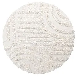 Rund matta - Cazorla Natural Cotton Shaggy (offwhite)