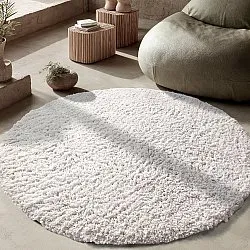Rund matta - Combarro Solid Cotton Shaggy (creme)