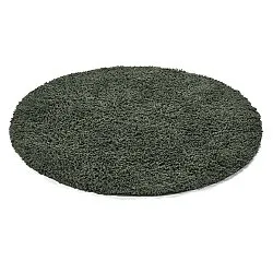 Rund matta - Combarro Solid Cotton Shaggy (grön)