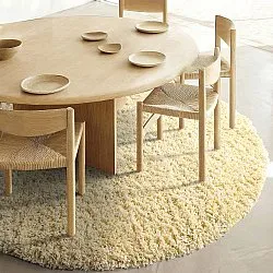 Rund matta - Combarro Solid Cotton Shaggy (ljusgul)