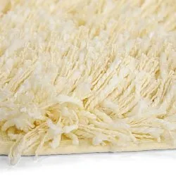 Rund matta - Combarro Solid Cotton Shaggy (ljusgul)