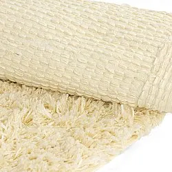 Rund matta - Combarro Solid Cotton Shaggy (ljusgul)