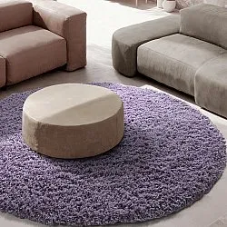 Rund matta - Combarro Solid Cotton Shaggy (ljuslila)