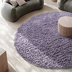 Rund matta - Combarro Solid Cotton Shaggy (ljuslila)