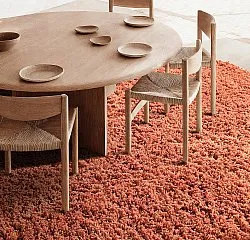 Rund matta - Combarro Solid Cotton Shaggy (ljusorange)