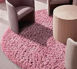 Rund matta - Combarro Solid Cotton Shaggy (ljusrosa)