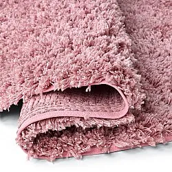 Rund matta - Combarro Solid Cotton Shaggy (ljusrosa)