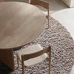 Rund matta - Combarro Solid Cotton Shaggy (taupe)