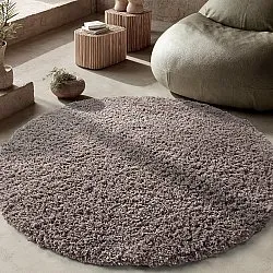 Rund matta - Combarro Solid Cotton Shaggy (taupe)