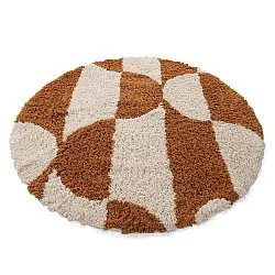 Rund matta - Kalymnos Natural Cotton Shaggy (offwhite/ockra)