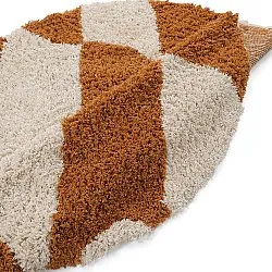 Rund matta - Kalymnos Natural Cotton Shaggy (offwhite/ockra)