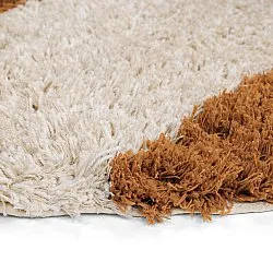 Rund matta - Kalymnos Natural Cotton Shaggy (offwhite/ockra)
