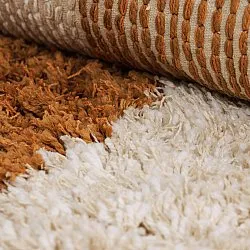 Rund matta - Kalymnos Natural Cotton Shaggy (offwhite/ockra)