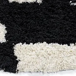 Rund matta - Marvao Natural Cotton Shaggy (offwhite/svart)