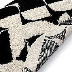 Rund matta - Marvao Natural Cotton Shaggy (offwhite/svart)