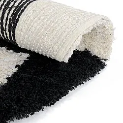 Rund matta - Marvao Natural Cotton Shaggy (offwhite/svart)