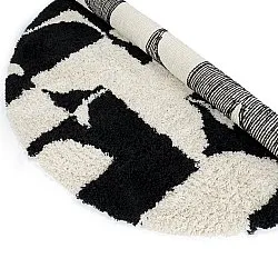 Rund matta - Marvao Natural Cotton Shaggy (offwhite/svart)