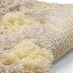 Rund matta - Methoni Check Cotton Shaggy (creme/ljusgul)