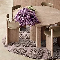 Rund matta - Otranto Natural Cotton Shaggy (taupe)