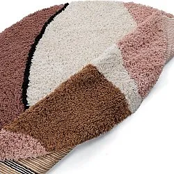 Rund matta - Perast Natural Cotton Shaggy (multi)