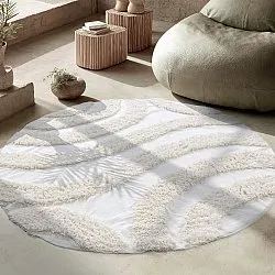 Rund matta - Sivota Natural Cotton Shaggy (offwhite)