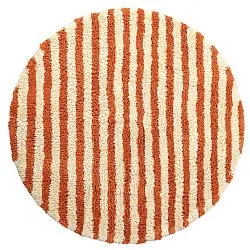Rund matta - Thira Stripe Cotton Shaggy (ljusgul/ljusorange)