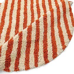 Rund matta - Thira Stripe Cotton Shaggy (ljusgul/ljusorange)