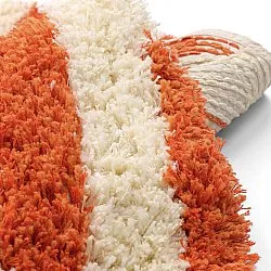 Rund matta - Thira Stripe Cotton Shaggy (ljusgul/ljusorange)