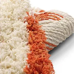 Rund matta - Thira Stripe Cotton Shaggy (ljusgul/ljusorange)