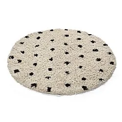 Rund matta - Soria Natural Cotton Shaggy (offwhite/svart)