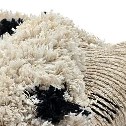 Rund matta - Soria Natural Cotton Shaggy (offwhite/svart)