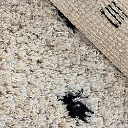 Rund matta - Soria Natural Cotton Shaggy (offwhite/svart)