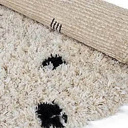 Rund matta - Soria Natural Cotton Shaggy (offwhite/svart)