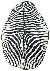 Okrúhly zvlnený koberec Wilton - Zebra (čierna/biela)