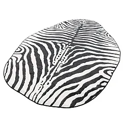 Okrúhly zvlnený koberec Wilton - Zebra (čierna/biela)